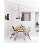 Modern Matte Plastic Accent Dining Chair with Black Wire Chrome Legs