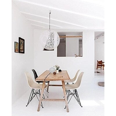 Modern Matte Plastic Accent Dining Chair with Black Wire Chrome Legs
