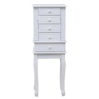 Standing Jewelry Armoire with Mirror, 5 Drawers & 14 Necklace Hooks, Jewelry Cabinet Chest with Removable Ring Storage Slot and
