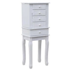 Standing Jewelry Armoire with Mirror, 5 Drawers & 14 Necklace Hooks, Jewelry Cabinet Chest with Removable Ring Storage Slot and