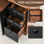 71 Inch Kitchen Pantry with 3 Storage Cabinet and 3 Deep Drawers
