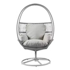Christopher Knight Home Lina Outdoor Wicker Swivel Lounge Chair, Light Gray