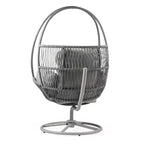 Christopher Knight Home Lina Chaise longue pivotante d'extérieur en osier, Gris clair