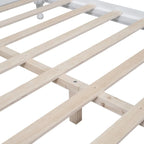 Retro Style Platform Bed with Wooden Slat Support