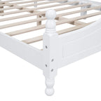 Retro Style Platform Bed with Wooden Slat Support