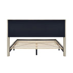 Queen Size Corduroy Platform Bed with Metal Legs