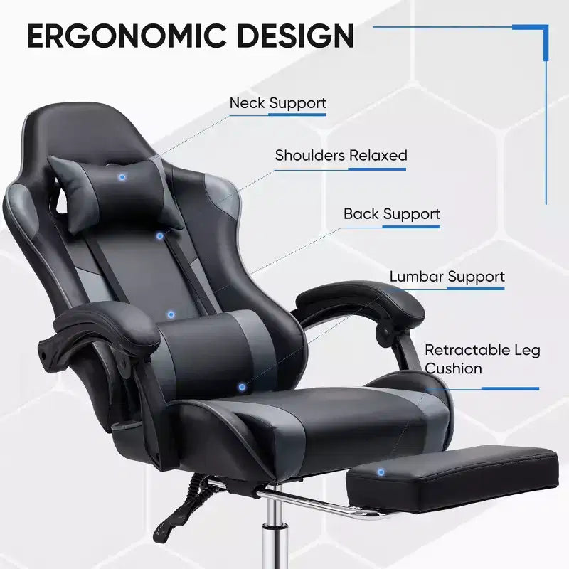 JIONJOY Ergonomic Racing Gaming Chair with High Back, Lumbar Support and Adjustable Armrests