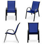 Lot de 4 chaises de salle à manger empilables avec accoudoirs pour patio - 73,7 x 54,6 x 90,2 cm (L x l x H)