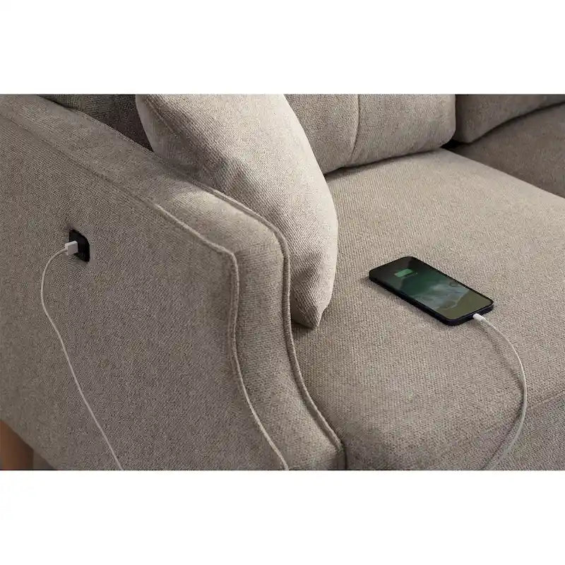 3-Seater Fabric Sofa for Living Room