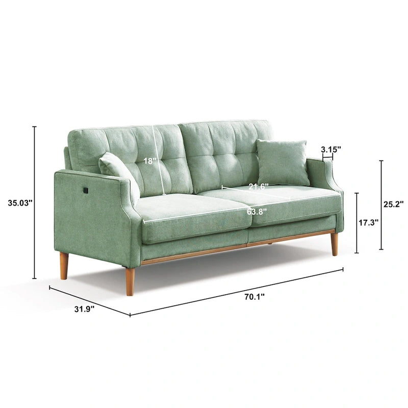 3-Seater Fabric Sofa for Living Room