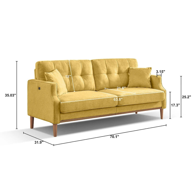 3-Seater Fabric Sofa for Living Room
