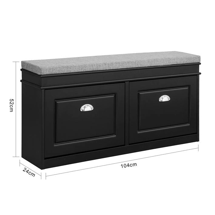 Hallway Shoe Storage Bench Cabinet with Flip-Drawer