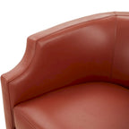 Everette Midnight Blue Top Grain Leather Swivel Glider Barrel Chair by Greyson Living