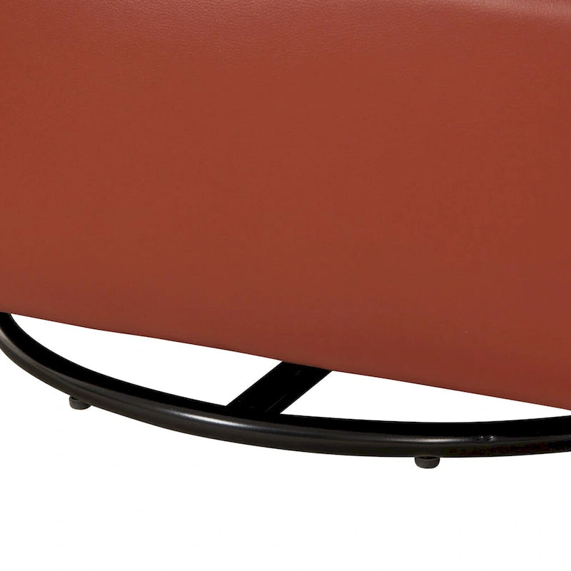 Everette Midnight Blue Top Grain Leather Swivel Glider Barrel Chair by Greyson Living