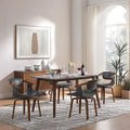 Mid-Century Modern Faux Leather Swivel Dining Chair with Wood Legs