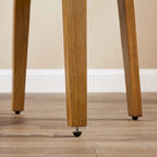 Mid-Century Modern Faux Leather Swivel Dining Chair with Wood Legs