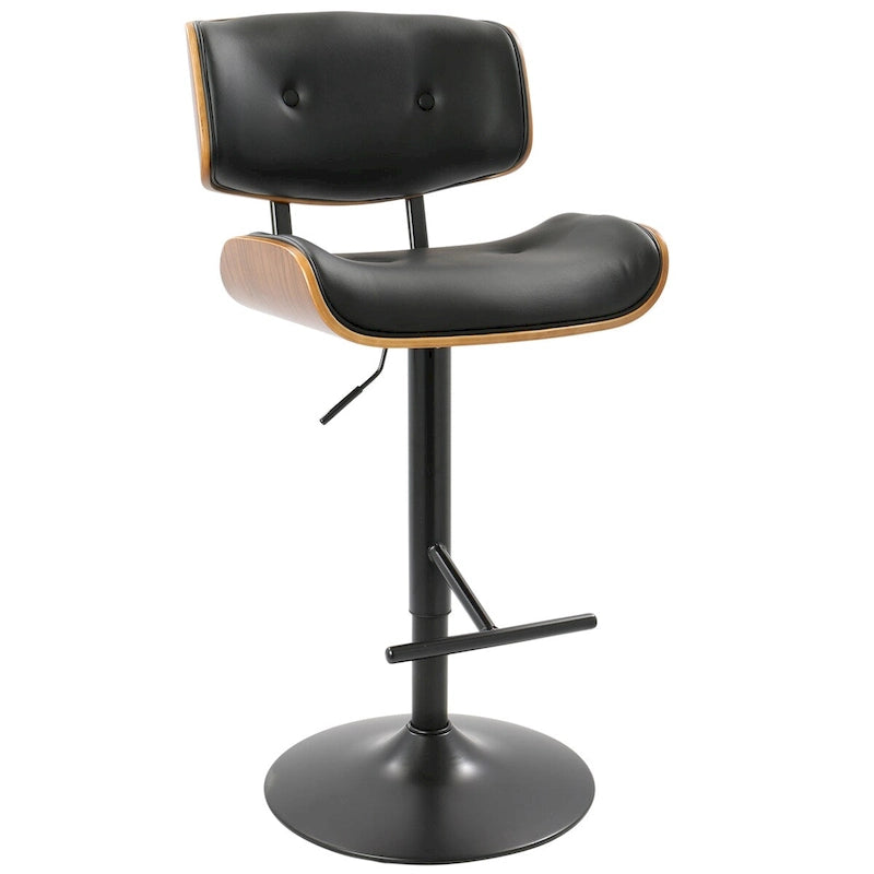 Adjustable Bar Stool with Straight T-Bar Footrest
