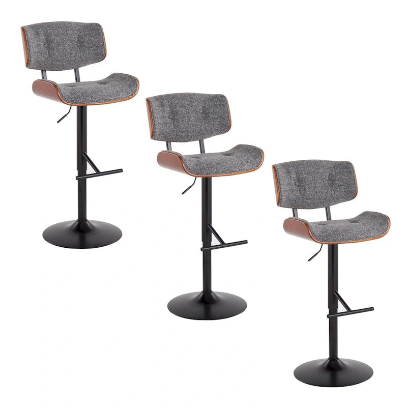 Adjustable Bar Stool with Straight T-Bar Footrest