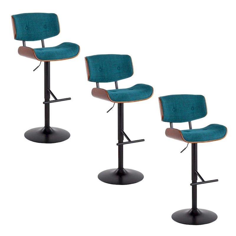 Adjustable Bar Stool with Straight T-Bar Footrest
