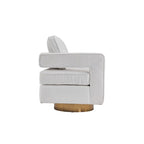 Swivel Barrel Accent Chair with Reversible Cushion and 360° Swivel Base