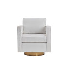 Swivel Barrel Accent Chair with Reversible Cushion and 360° Swivel Base