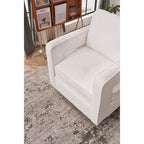 Swivel Barrel Accent Chair with Reversible Cushion and 360° Swivel Base