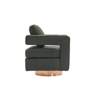 Swivel Barrel Accent Chair with Reversible Cushion and 360° Swivel Base