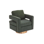 Swivel Barrel Accent Chair with Reversible Cushion and 360° Swivel Base