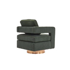 Swivel Barrel Accent Chair with Reversible Cushion and 360° Swivel Base
