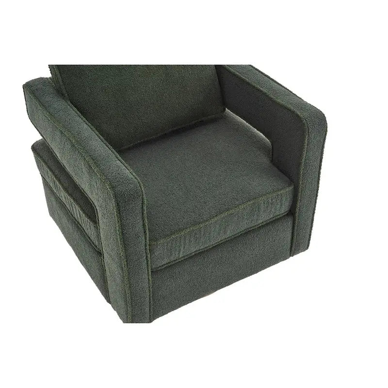 Swivel Barrel Accent Chair with Reversible Cushion and 360° Swivel Base