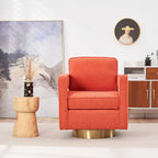 Swivel Barrel Accent Chair with Reversible Cushion and 360° Swivel Base