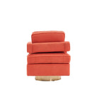 Swivel Barrel Accent Chair with Reversible Cushion and 360° Swivel Base