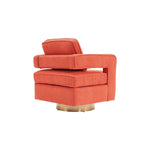 Swivel Barrel Accent Chair with Reversible Cushion and 360° Swivel Base