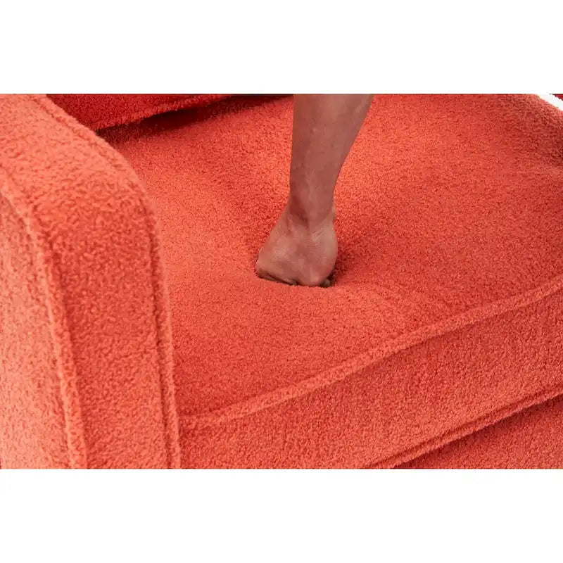 Swivel Barrel Accent Chair with Reversible Cushion and 360° Swivel Base