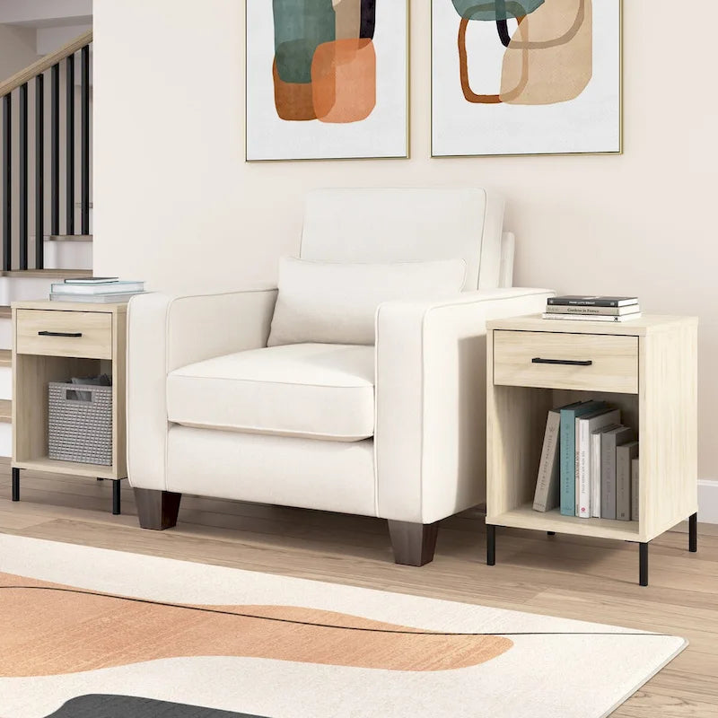 Living Room End Table with Drawer and Lower Shelf