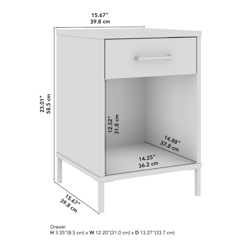 Living Room End Table with Drawer and Lower Shelf