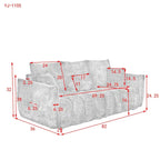 82-Inch Teddy Fabric Sofa with Solid Wood Frame and Back Cushions