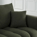 82-Inch Teddy Fabric Sofa with Solid Wood Frame and Back Cushions