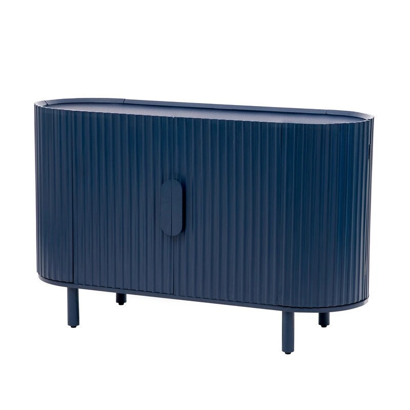 Light Luxury Sideboard with Wavy Texture and Adjustable Interior Shelves
