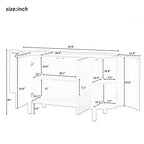 Light Luxury Sideboard with Wavy Texture and Adjustable Interior Shelves