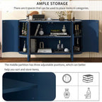 Light Luxury Sideboard with Wavy Texture and Adjustable Interior Shelves
