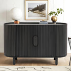 Light Luxury Sideboard with Wavy Texture and Adjustable Interior Shelves