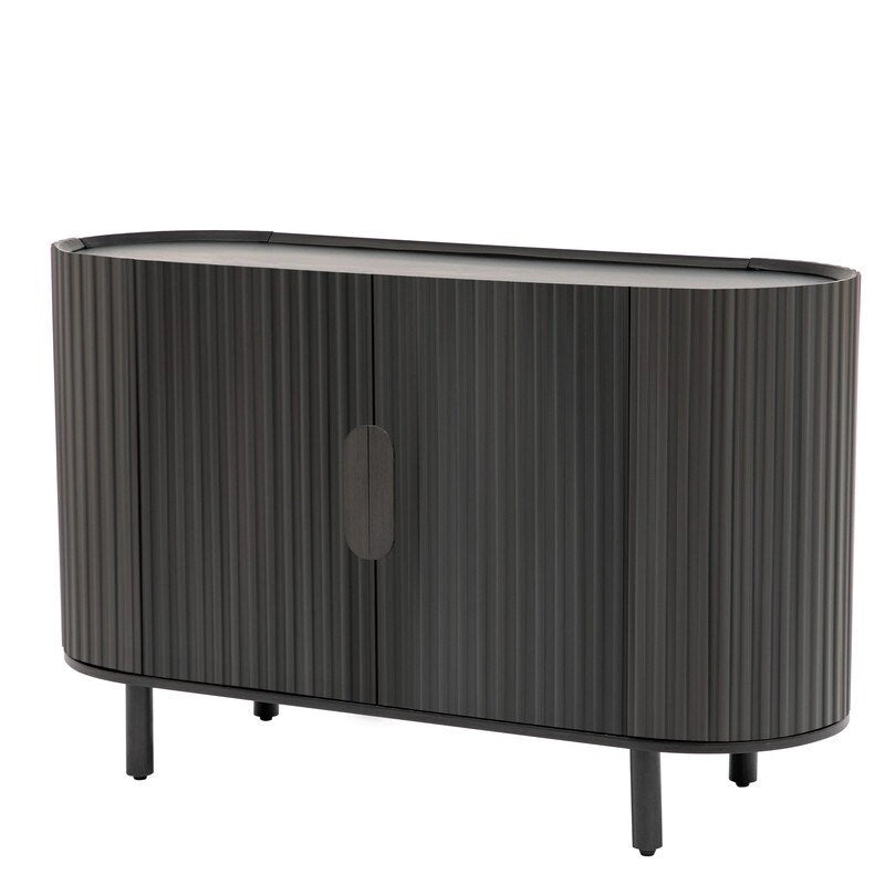 Light Luxury Sideboard with Wavy Texture and Adjustable Interior Shelves