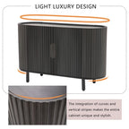 Light Luxury Sideboard with Wavy Texture and Adjustable Interior Shelves