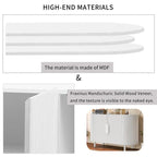 Light Luxury Sideboard with Wavy Texture and Adjustable Interior Shelves