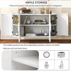 Light Luxury Sideboard with Wavy Texture and Adjustable Interior Shelves