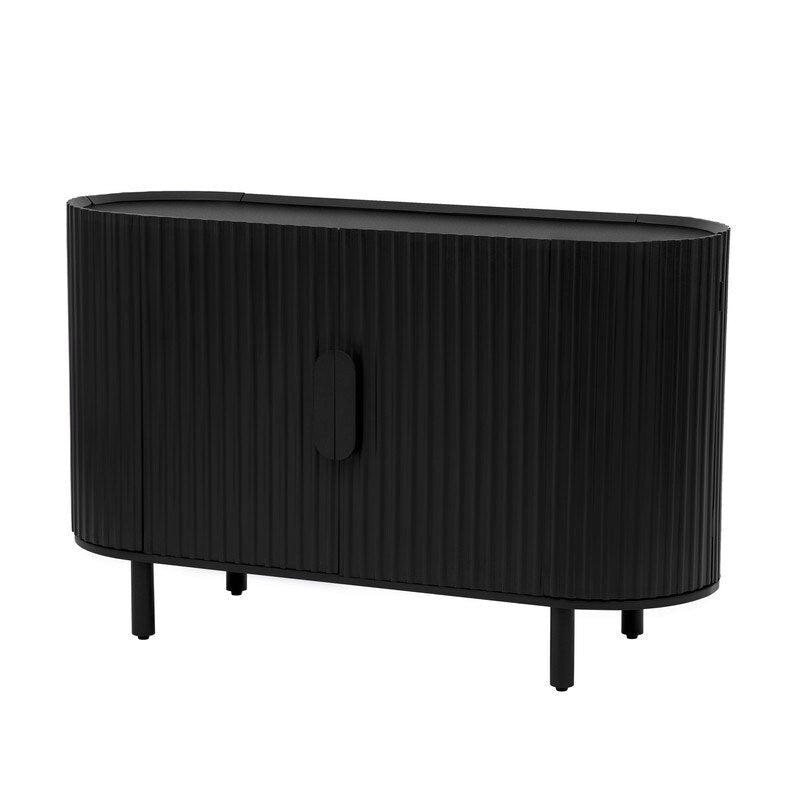 Light Luxury Sideboard with Wavy Texture and Adjustable Interior Shelves