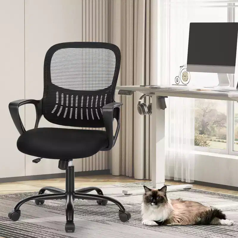 JIONJOY Modern Mesh Lumbar Support Ergonomic Office Gaming Chair with Non-Adjustable Arms