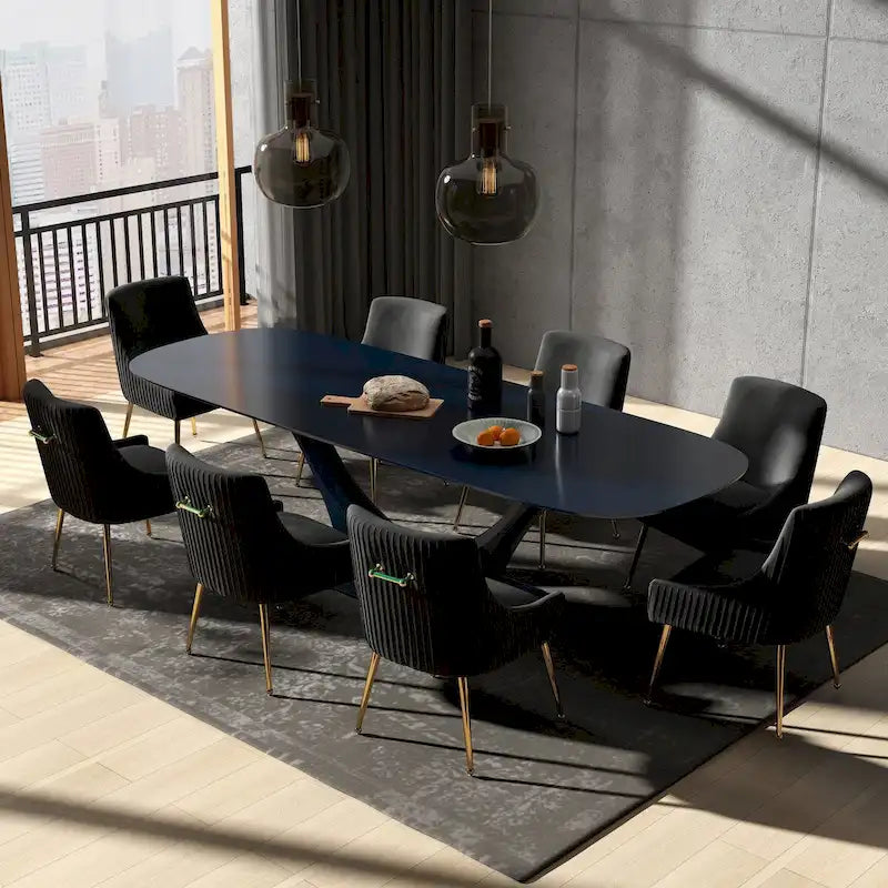 Modern Glam Tufted Velvet Upholstered Dining Chair