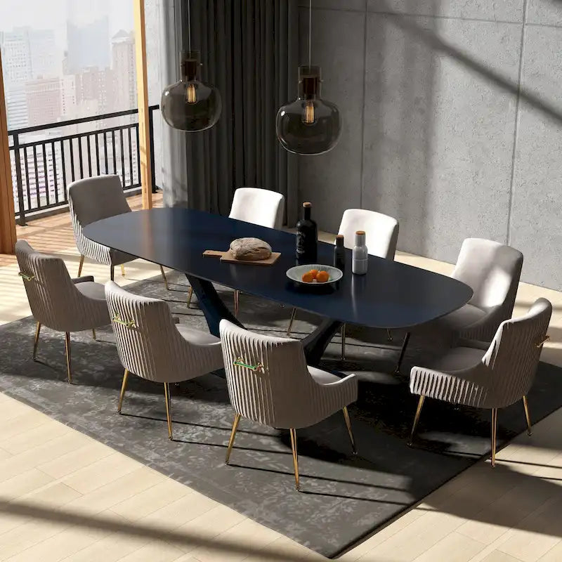 Modern Glam Tufted Velvet Upholstered Dining Chair
